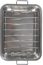 16" Premium Stainless Steel Roaster Pan Set with Baking & V-Shaped Racks - Heavy Duty, Healthy & Dishwasher Safe for Turkey, Chicken