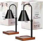 Modern Candle Warmer Lamp 2 Pack, Dimmable Candle Lamp Warmer with Timer, for Women Who Have Everything,Gifts for Mom,Adjustable Men's Candle Lamp, Cozy Living Room Bedroom Decor,Black