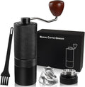 Detachable Manual Coffee Grinder with 25 Level Stainless Steel Conical Burr Portable Aluminum Coffee Bean Grinder Suitable for Moka Pot Espresso French Press Pour Over Maker Easy Cleaning with Brush