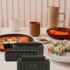 Garneck Sushi Making Molds Rice Roll Makers 10pcs Set Black DIY Onigiri Rice Ball Mold Kit for Home Kitchen Cooking Tools
