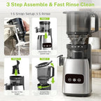 Kndko Cold Press Juicer, Juicer Machines with 5.4" Large Feed Chute for Whole Vegetables & Fruits, Professional Slow Masticating juicer with Large Auger, Self Feeding, High Juice Yield, Easy to Clean
