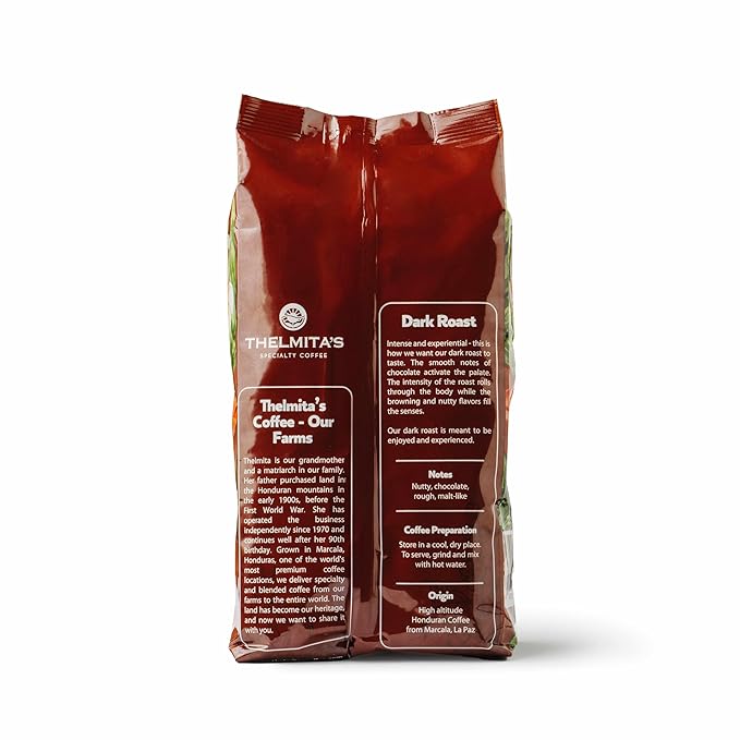 6 lbs — Dark Roast — 8 Bags — Dark Roast, Honduran Coffee, Whole Bean — Single Origin, Single Estate, Specialty Beans — Intense Flavor with Rich Creamy, Nutty, Smooth Chocolate Notes and Low-Acid — Freshly Roasted, Yearly Harvested