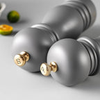 Salt and Pepper Grinder Pepper Mill Grinder Pepper Grinders Shakers Salt Mill Set of 2 with Adjustable Ceramic Rotor 7 Inch Grey