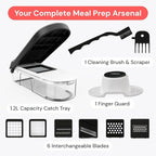 Fullstar Mandoline Slicer for Kitchen - Vegetable Chopper, Onion Potato Food Veggie Fruit Slicer and Cutter with Container, Kitchen Gadgets & Gifts, Home Essentials (6-in-1, White/Black)