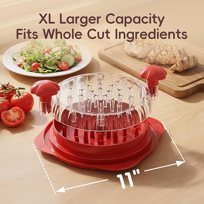 XL Chicken Shredder, Large Pro Meat Shredder Tool Twist with Ergonomic Handle, Strong Non-Slip Base, Dishwasher Safe, Kitchen Chicken Grinder for Ground Food, Vegetables, Red
