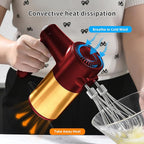 9-Speed Hand Mixer Electric,400W Powerful Red & Gold Electric Hand Mixer,handheld Mixer for Baking Cake Egg Cream,Turbo Boost/Digital Display + 9 Speed + Eject Button + 6 Stainless Steel Accessories