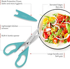 Kitchen Shears, iBayam Kitchen Scissors Heavy Duty Meat Scissors Poultry Shears, Dishwasher Safe Food Cooking Scissors All Purpose Stainless Steel Utility Scissors, 2-Pack (Black, Aqua Sky, 8-inch)