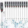 Copkim 12 Set Waterproof Food Thermometer for Water, Liquid, Candle and Cooking Digital Meat Thermometer with Long Probe Instant Read for Kitchen BBQ Grill Candy (White)