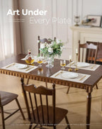 Leetaltree Beige White Placemats Set of 24 - Heat Resistant Non-Slip Place mats for Dining Table, Washable Durable PVC Vinyl Woven Table Mats(Beige White, 24)