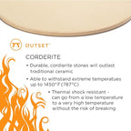 Outset Pizza Grill Stone Tiles For Oven and Grill, Set of 4 Baking Stones for Pizza, Bread & More