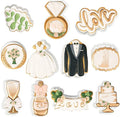 Flycalf Love Cookie Cutters Set of 11 with 3D Stamper PLA Kitchen Cake Wedding Dress Love Ring Shapes for Kids 3" Baking Embossing Stamps Mold Supplies Biscuit Tools