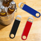 KTOJOY 3 Pack Bottle Openers,Beer Bottle Openers, Speed Openers, Stainless Steel Flat Bottle Opener with Exquisite Packaging, for Kitchen, Bar or Restaurant 7 inches Red, Black, Blue
