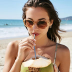 Coconut Opener Tool Set with Straws, Stainless Steel Straw Hole Punch and Coconut Meat Remover Scraper