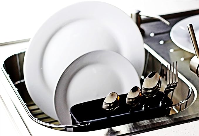 Neat-O Deluxe Chrome-Plated Steel Small Dish Drainers (Black)