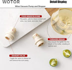 WOTOR Wine Stoppers Vacuum, Wine Saver, Wine Pump Vacuum Stoppers, Wine Preserver, Reusable Bottle Sealer Keeps Wine Fresh (Cream, 6 Pieces)