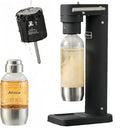 304 Stainless Steel Sparkling Water Maker -Carbonates Any Drink Soda Maker, Carbonator Machine with BPA Free Bottles(1L+0.5L) (CO2 Carbonator NOT Included) Black
