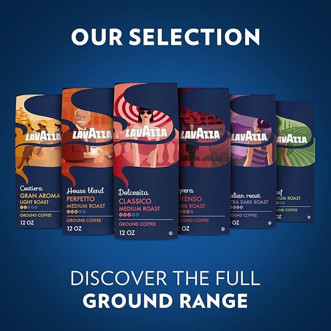 Lavazza Decaf Ground Coffee, Medium Roast, 100% Arabica, 12 oz Bag (Pack of 1)