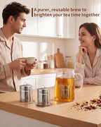 House Again Tea Infuser, Extra Fine Mesh Tea Strainers for Loose Tea, 18/8 Stainless Steel Tea Strainer with Extended Chain Hook, Tea Steeper for Brew Tea, Spices & Seasonings, for Single Cup