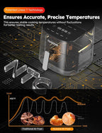 Nuwave Brio Plus 8 Qt Air Fryer, PFAS Free, New & Improved, Digital Touch Screen, Cool White Display, 50°F~400°F in Precise 5°, 5 Cook Functions, 100 Presets & 50 Memory, 3 Wattages 700, 1500, 1800