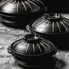 Round Casserole Dish Heat-Resistant Ceramic Casserole With Lid Soup Pot With Soup Pot Oil-Free Saucepan Japanese Donabe Hot Pot With Brushstroke Saucepan With Slow Stew W,A-2.8L