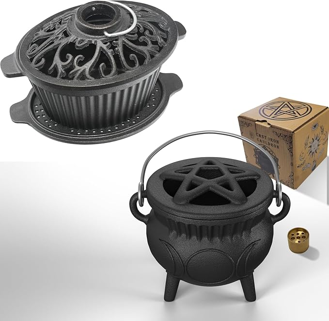 Wood Stove Steamer, Cast Iron Humidifier for Wood Stove, Cast Iron Steamer Pot, Trivet, Lattice Top, Pre-Seasoned, Fireplace Humidifier Cookware Set, All Seasons Cookware Set. (Cast Iron-10)