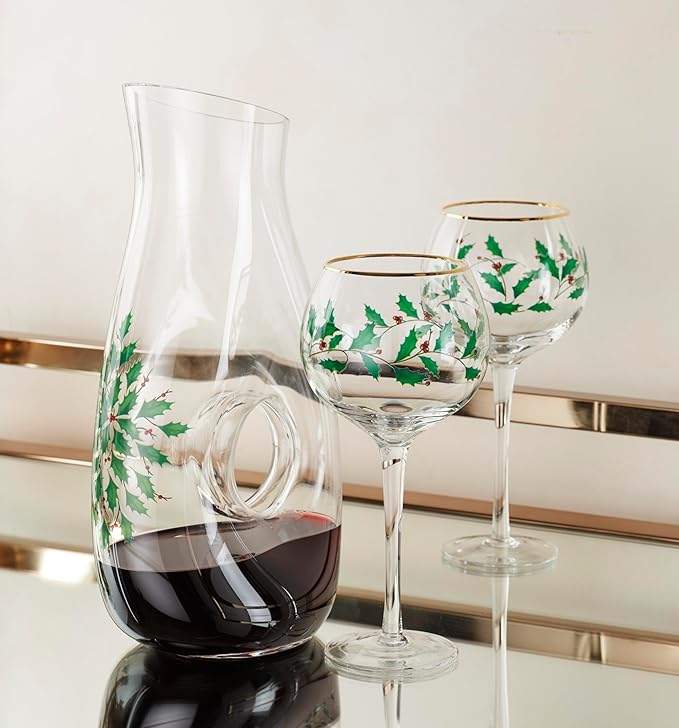 Lenox Holiday Drinkware, Glassware, Decanter & Wine Glass Set, 3-Piece