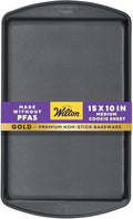 Wilton Gold Premium Non-Stick Warp-Resistant Bakeware, Made without PFAs, Medium Cookie Sheet, 15.25 x 10.25 in, Packaging May Vary