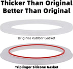 [UPGRADED] Sealing Gasket for Bialetti New Venus Induction 2 Cups (2.8 Oz 85ML) Stovetop Espresso Maker - 6 PCS Silicone Seal Ring for Venus Kitty Musa Class Stainless Steel Stovetop Coffee Maker Pots