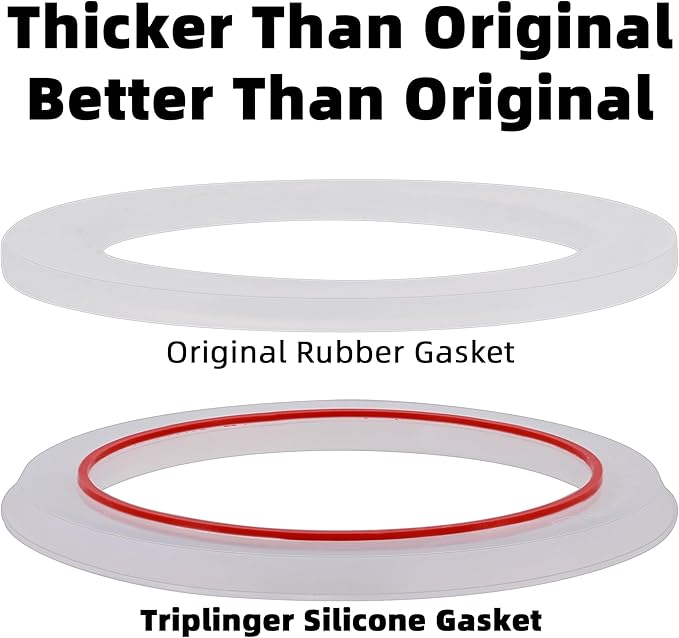 [UPGRADED] Sealing Gasket for Bialetti New Brikka 4 Cups (5.7 Oz 170ML) Stovetop Espresso Maker - 6 PCS Replacement Food Grade Silicone Seal Ring for Aluminum Stovetop Coffee Maker Pots