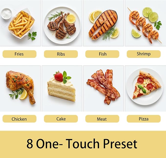 8 Qt Air Fryer Pro, 8-In-1 Air Fryer with Viewing Window, 360° Crispy, 80% Less Oil, Quiet, Nonstick Dishwasher-Safe Basket, 1500W, Recipe Book, Black
