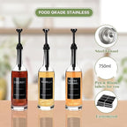 25.4 oz 750 ml Glass Coffee Syrup Dispenser for Coffee Bar With Pump & Lables Glass Syrup Bottle Included -4 Pack