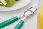 ANNOVA Silverware Set, Retro/Rivet Colorful Stainless Steel Tableware Kitchen Flatware Set Utensils, Includes Dinner Knives, Forks, Spoons, Salad Forks & Dessert Spoons (Green, 20 Pieces)