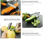 3-in-1 Vegetable Peeler with Julienne Slicer & Potato Eye Remover | Ultra Sharp Stainless Steel Blade | Ergonomic Anti-Slip Handle | Heavy Duty Kitchen Peeler