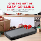 Dash Deluxe Everyday Griddle - Electric Griddle with Removable Plate - Nonstick, Easy-Clean Surface & Anti-Slip Base - Recipe Book Included - Navy