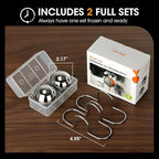 AIEVE XL Espresso Cooling Ball, 2 Pack Upgraded Large Coffee Chiller, Stainless Steel Chilling Ball Iced Coffee Accessories Espresso Accessories for Nespresso Breville Espresso Machine