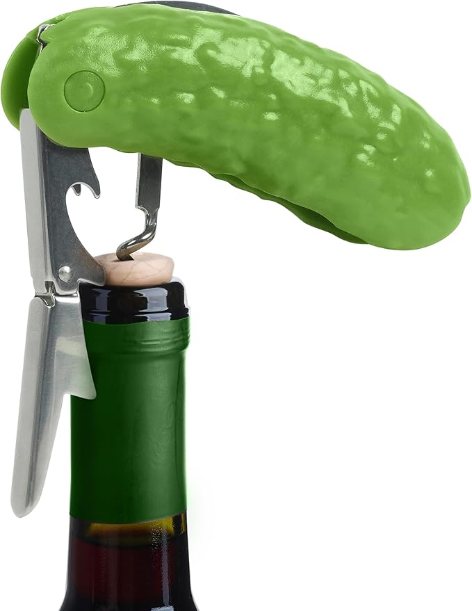 Genuine Fred PICKLED Corkscrew, Multi,function bar tool, Double,hinged lever corkscrew and foli cutter, Great gift