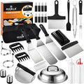 N NOBLE FAMILY 38PCS Flat Top Grill Accessories Set - Must Have for Your Outdoor with Professional Griddle Spatula, Cleaning Kit, Grill Basting Cover - Ideal Griddle Gift for Men Women