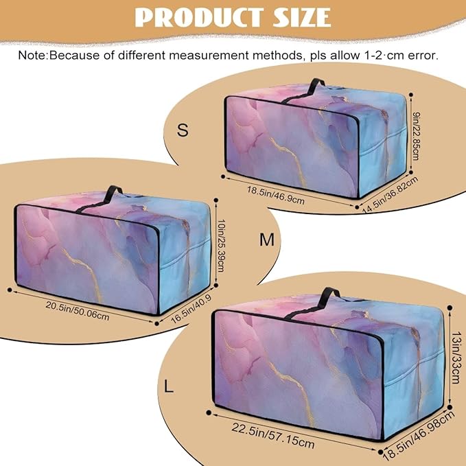 Marble Print Toaster Oven Cover, Heavy Duty Heat-Resistant Air Fryer Cover for Kitchen Counter, Small Appliances Dust Slipcovers, Blue Pink Gold, (Medium-16.1*19.71*10 inches)