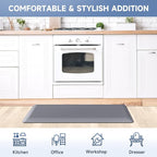 StepRite 4/5 Inch Thick Kitchen Mat Anti Fatigue Mat Kitchen Rugs Kitchen Decor Non-Slip, Stain & Water Resistant, Kitchen Mats Desk Mat for Kitchen, Office, Workshop, Grey, 17'' x 39''