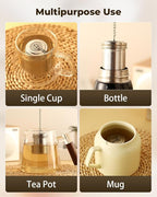 House Again 2 Pack Tea Strainers for Loose Tea, Extra Fine Mesh Tea Infusers, 304 Stainless Steel with Extended Chain Hook, Loose Leaf Tea Steeper, Tea Filter for Brew Tea Spices & Seasoning