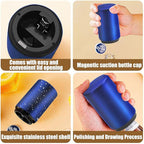 2PCS Destapador De Cerveza Automatic Beer Bottle Opener With Magnetic Cap, Stainless Steel One-Handed Lid Opening Spring Loaded Push&Pop for Kitchen Home Bar Gift