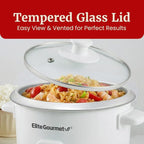 Elite Gourmet ERC-003X Electric Rice Cooker with Automatic Keep Warm Makes Soups, Stews, Grains, Hot Cereals, 6 Cups Cooked (3 Cups Uncooked), White