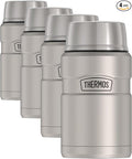 THERMOS Stainless King Vacuum-Insulated Food Jar,24 Ounce,Matte Steel,(Pack of 4)