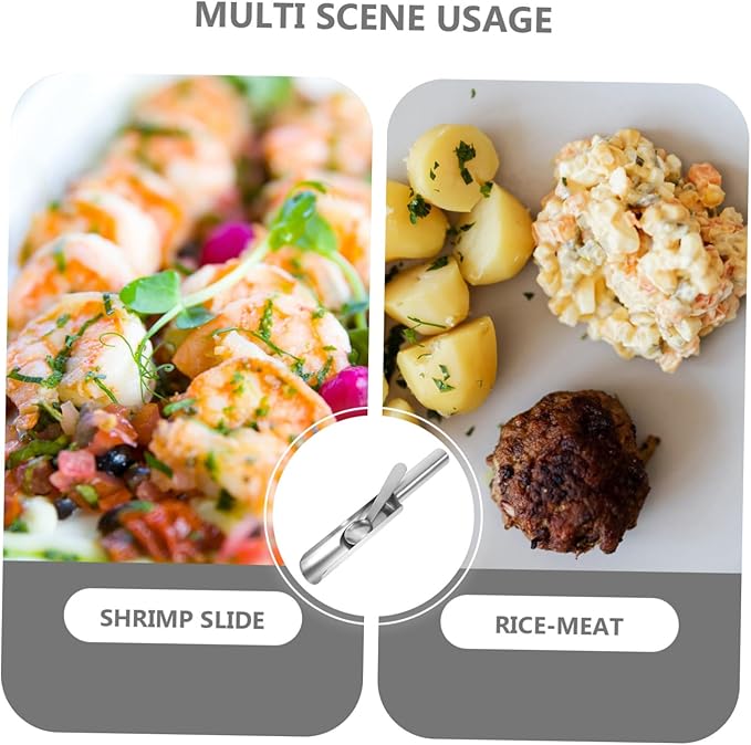 Luxshiny 304 Stainless Steel Meatball Maker Tool Set with Spatula DIY Fish Ball and Shrimp Slide Kitchen Gadget for Home Cooking Random Style