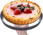 9 Inch Tart Pan with Removable Bottom, Quiche Pan Carbon Steel Heavy Duty Nonstick Pie Pan- Fluted Edges Loose Bottom, Extra Hgh 1.2-Inch Depth for Baking Fruit Tarts, Pies