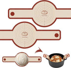 Silicone Bread Sling for Dutch Oven, 2-Pack Non-Stick Reusable Baking Mats with Long Handles, Easy to Clean, Ideal for Sourdough Bread Transfer & Baking