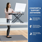 KitchenClouds Kitchen Mat Cushioned Anti Fatigue Rug 22"x36" Water Resistant, Non Slip, Standing and Comfort Desk/Floor Mats for House Sink Office (Grey,0.8inch)