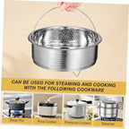 DOITOOL Stainless Steel Steamer Basket for Pot, 8.65inch/22cm Vegetable Steamer Basket Insert Steaming Rack with Handle, Vegetables Fruit Strainers and Colanders for Home Kitchen Cooking