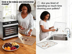 Non-Stick Silicone Dehydrator Liners: 12.5x9.8 inch Fit Cercker/DBC-07A/DBC-14A BPA-Free Easy Clean Reusable Mesh Sheets for Healthy Snacks 14-Pack