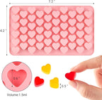 JOERSH Heart Candy Molds Silicone Molds for Hard Candy, Gummy, Chocolate, Ice Cube, Caramel, Jelly, 220 Cavities